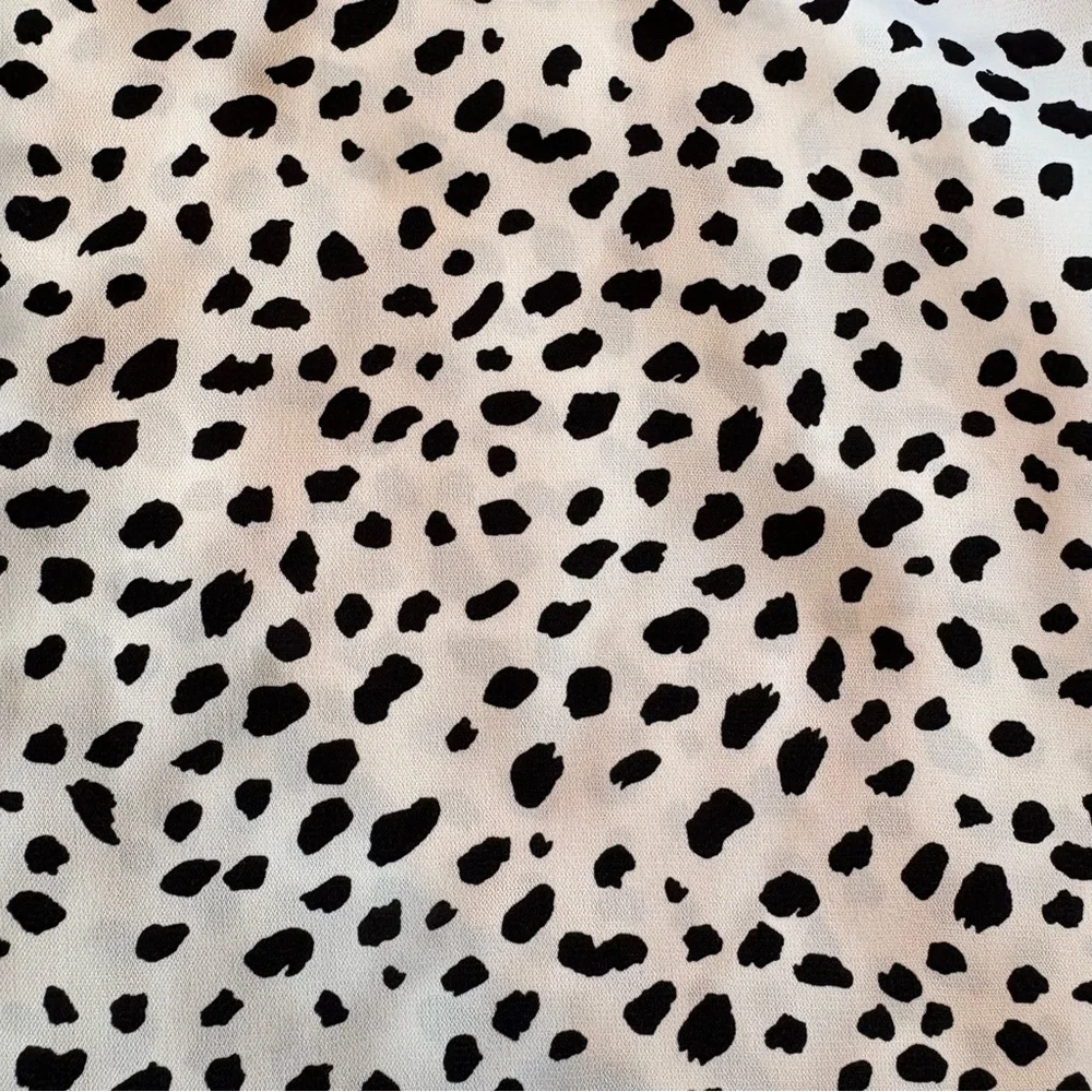 White and Black Animal Leopard Print Blouse - Women’s Size Small - Picture 3 of 6